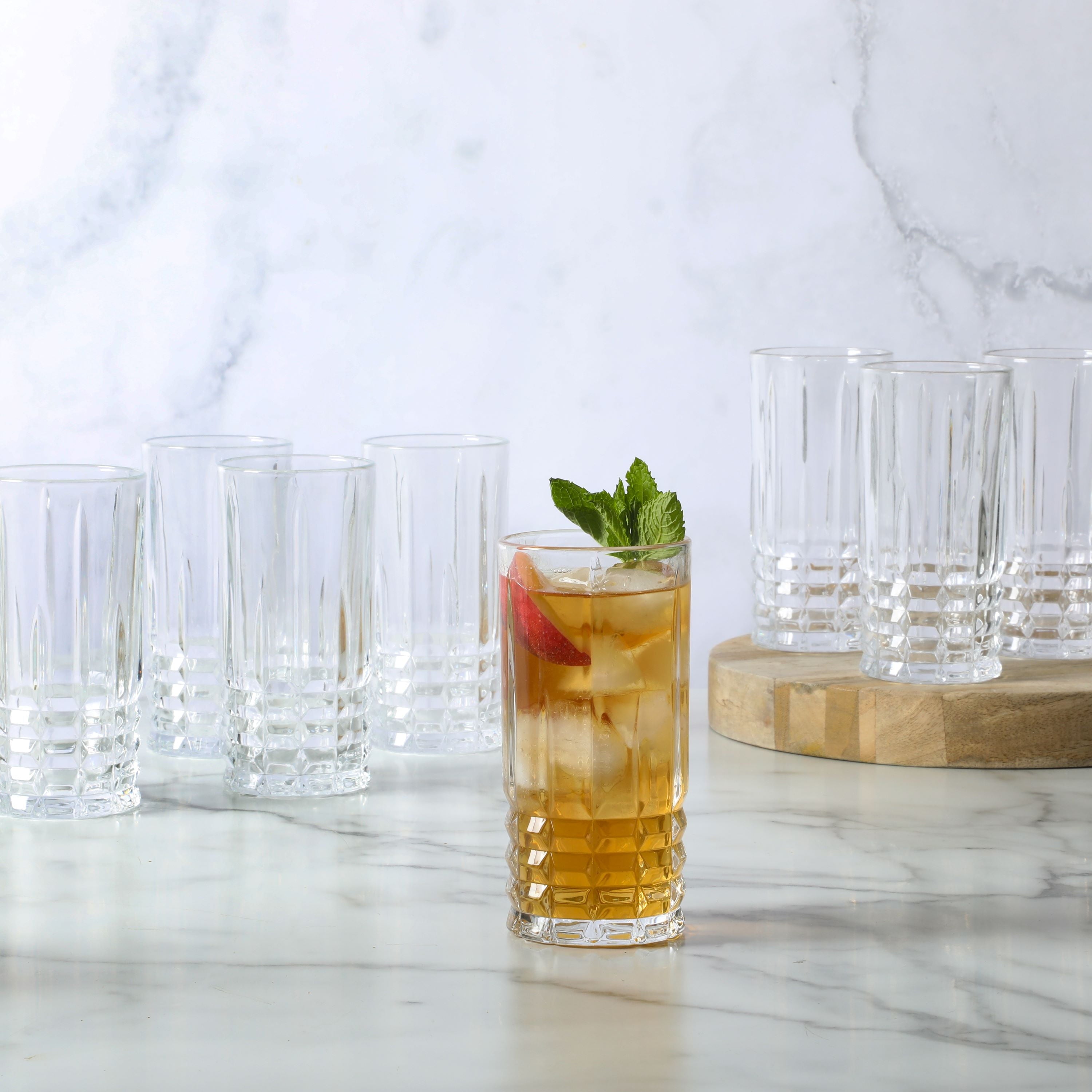 12.2oz 8-Piece Glass Tumbler Glassware Set