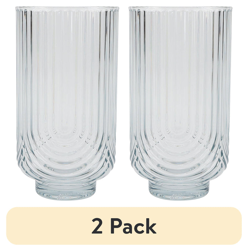 (2 pack) Better Homes & Gardens 21-Ounce Tritan Tall Ribbed Arch Tumbler, Teal